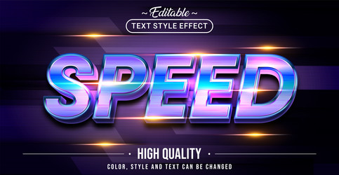 Editable text style effect - speed vector