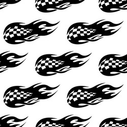Flaming Checkered Race Flag Pattern vector image