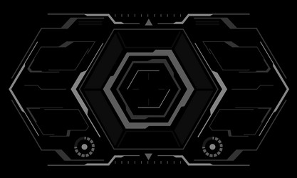 Hud sci-fi hexagon interface screen view white vector