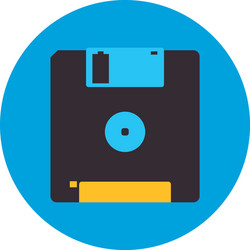 isolated diskette flat block style icon vector image