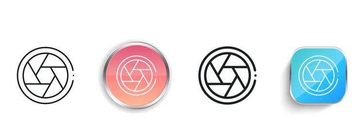 lens icon thin linear regular and button style vector image