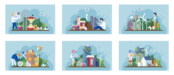 Metaphor waste pollution different types Vector Image
