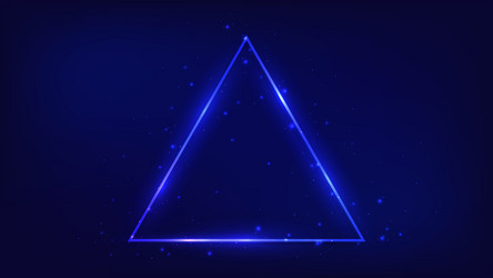 neon triangular frame with shining effects vector image