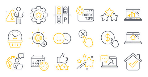 Set technology icons such as rating stars vector