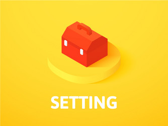 setting isometric icon isolated on color vector image