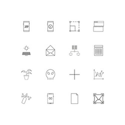 Signs and symbols simple linear icons set vector