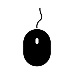 simple computer mouse icon flat style accessory vector image