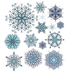 snowflake design collection vector image