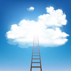 Premium Photo  Long straight stairway to heaven in clouds against