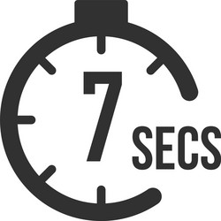 7 seconds countdown timer icon set time interval vector