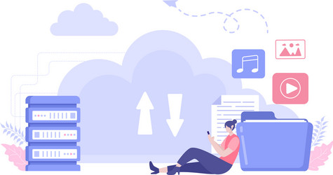 cloud backup storage computer system vector image