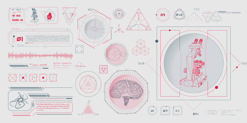 data elements for sci-fi interface vector image