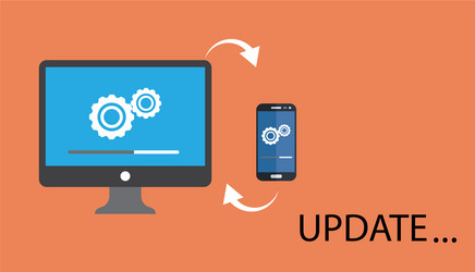 data update or synchronize with bar process vector image
