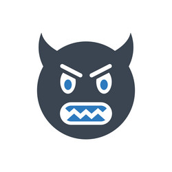 Devil face emoji icon vector