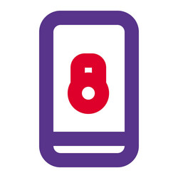 Locked smartphone with a security passcode vector