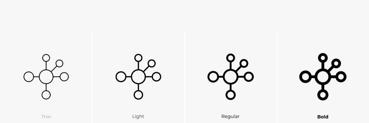 molecule icon thin light regular and bold style vector image