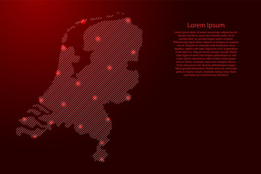 netherlands map from red pattern slanted parallel vector image