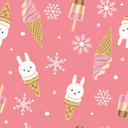 seamless pattern with ice cream in the form vector image