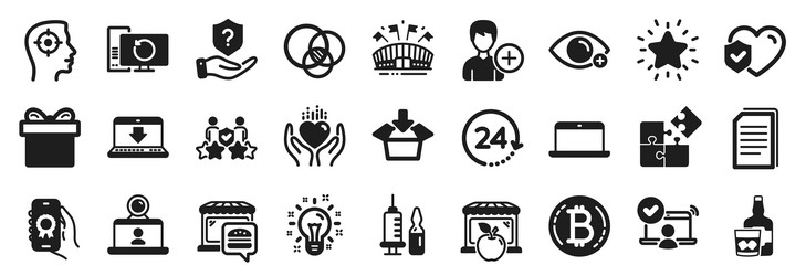 set of business icons such as 24 hours security vector image