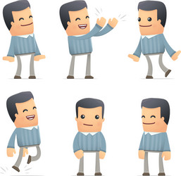 set of customer character in different poses vector