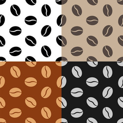 set of seamless patterns with grain coffee vector image