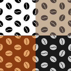 Set of seamless patterns with grain coffee vector