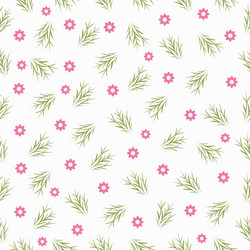 spring seamless pattern with grass and flowers vector image