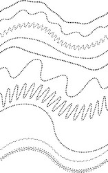 wavy billow zigzag line element set lines vector image
