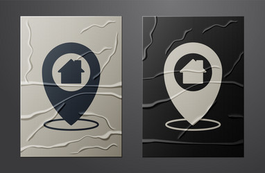 white map pointer with house icon isolated vector image
