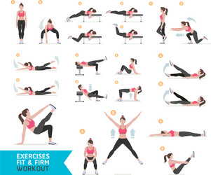 Woman Fitness Workout Exercise Vector Image