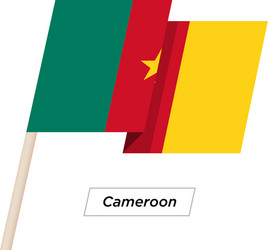 cameroon ribbon waving flag isolated on white vector