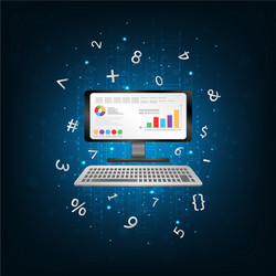 computer can calculate a lot of data vector image