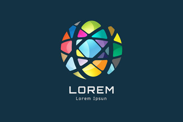 Globe abstract logo template circle round Vector Image