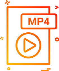 mp4 file format icon design vector image