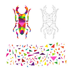polygonal puzzle game constructor from triangles vector image