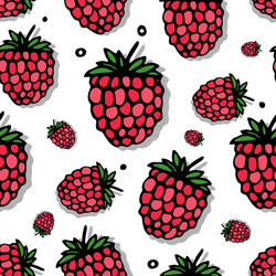 Raspberry seamless pattern for your design vector