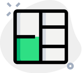 square block split into several parts vector image