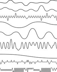 wavy billow zigzag line element set lines vector image