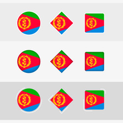eritrea flag icons set vector image