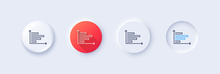 horizontal chart line icon column graph sign vector image