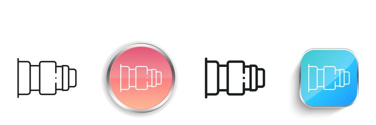 lens icon thin linear regular and button style vector image