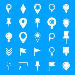 map pointer icons set simple style vector