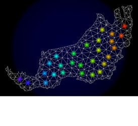 polygonal network mesh map sarawak island vector image
