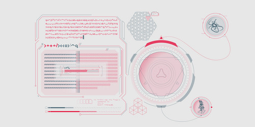 sci-fi hud interface for data research vector image