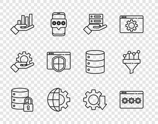 set line server security with lock password vector image
