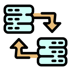 change data server icon flat vector image