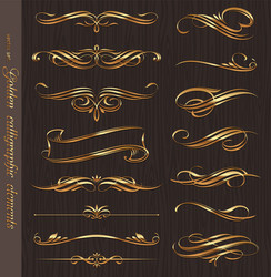 Golden design elements and page decor Royalty Free Vector