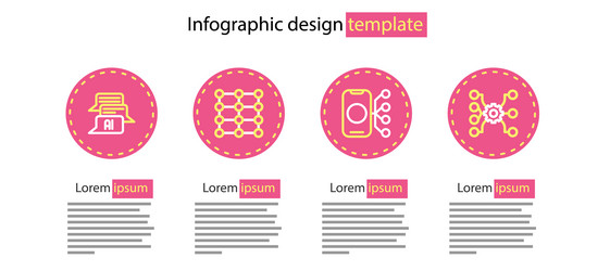 set line neural network and chat bot icon vector image