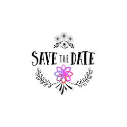 badge as part of the design - save date vector