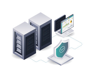 data security analysis of server system technology vector image